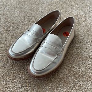 J Crew Penny Loafers Gold Size 9.5